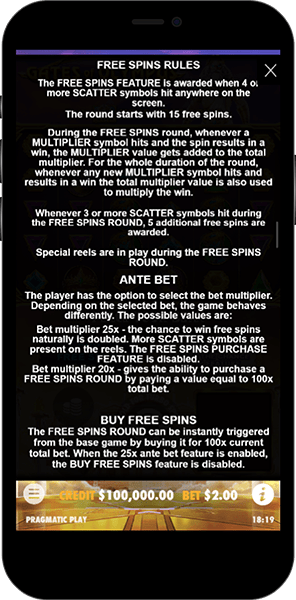 free spins rules